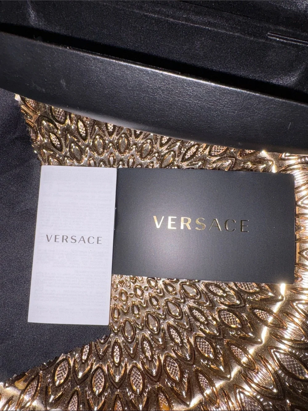 Versace Gold Aviator Sunglasses with Dark Lenses